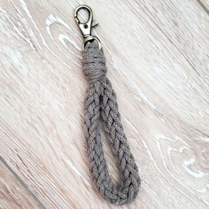 HANDMADE CROCHET KEYCHAIN - TAUPE